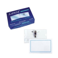 Lanza 9101 硬身人名牌連扣針及夾 橫向 (50pcs) - Lanza OA-04319